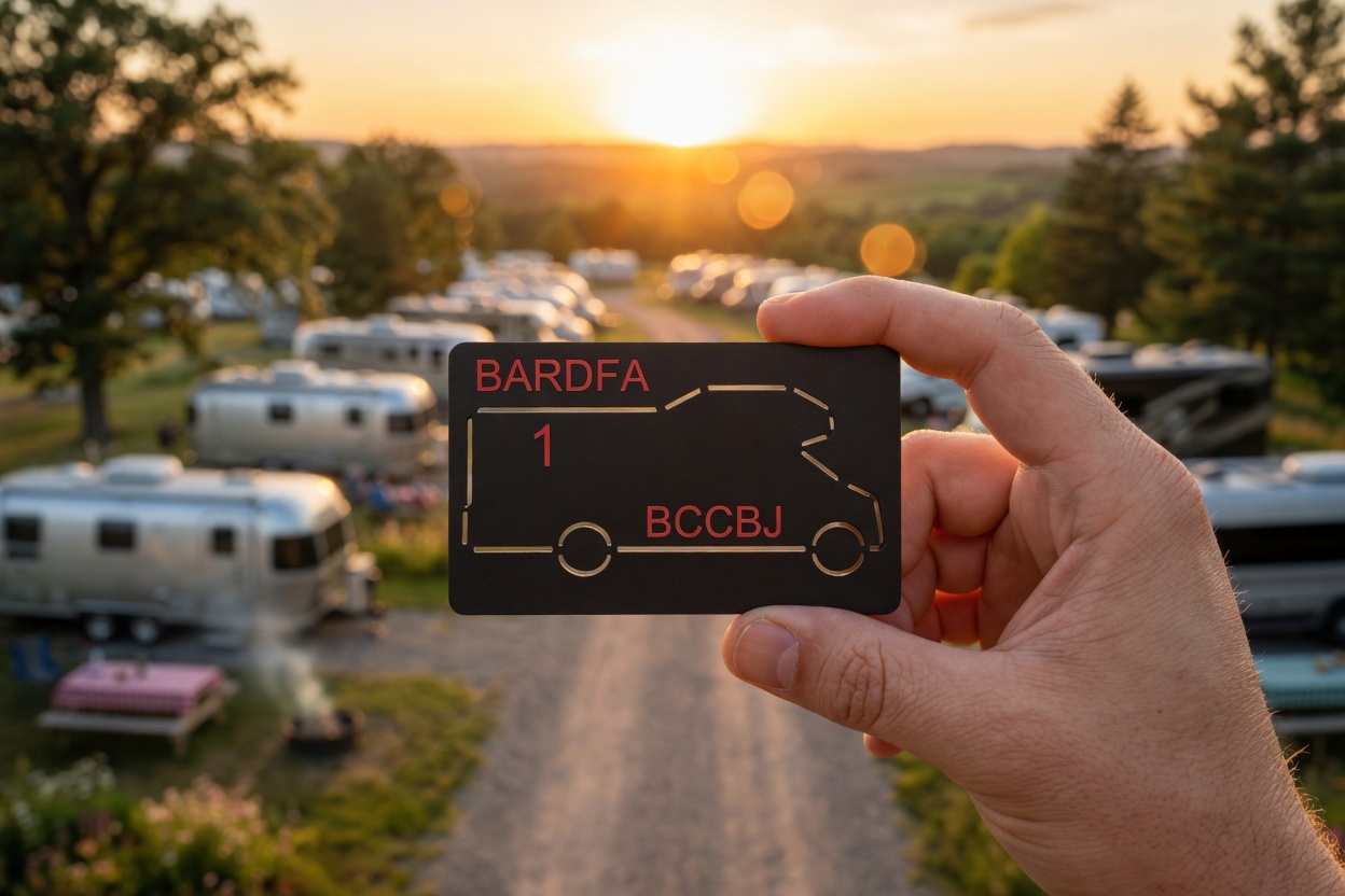 Čierna PLA členská karta s NFC čipom – Caravan Club Bardejov
